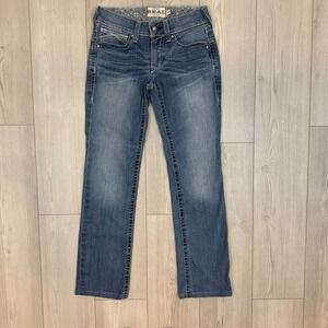 Ariat REAL Denim Womens 26R Straight Leg Mid Rise Jeans Medium Wash 10017217